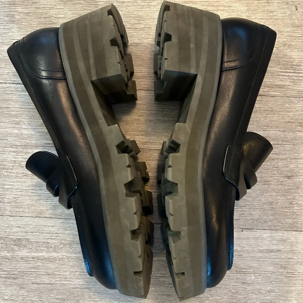 Marc Fisher Black Loafers with Chunky Sole - Picture 2 of 3